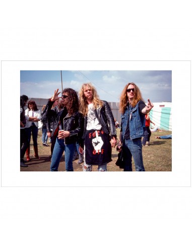 Kirk Hammett, James Hetfield et Cliff Burton (Metallica), Festival Monsters Of Rock 1985 Venez acheter