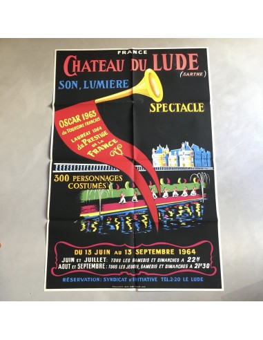 Affiche sérigraphiée originale Son et Lumière au Château du Lude 1964 l'achat 