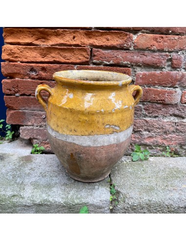 Pot à graisse en grès vernissé jaune 29 cm Livraison rapide