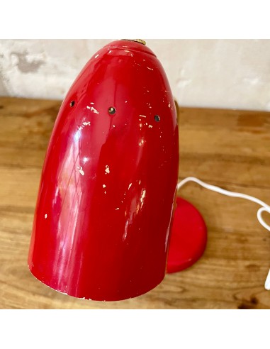 Petite lampe de bureau années 50 rouge de votre