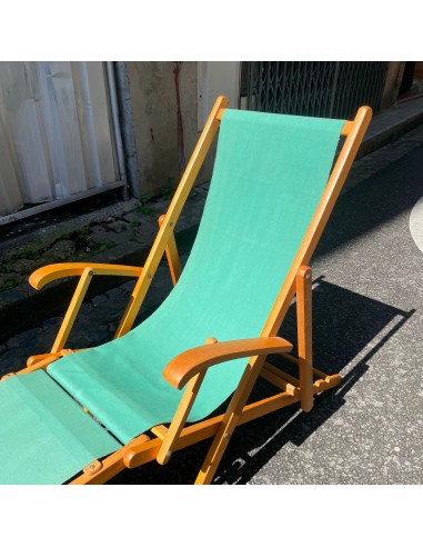 Transat chaise longue vintage verte DEJOU pour bénéficier 