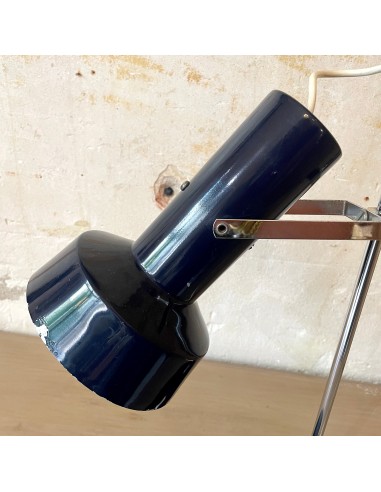 Lampe de bureau vintage chromée et bleu nuit 2024