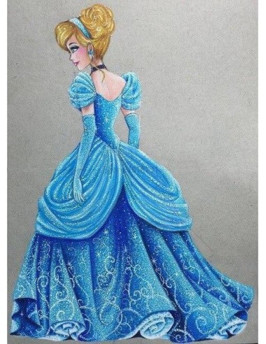 Broderie Diamant  Cendrillon et sa Jolie Robe À commander