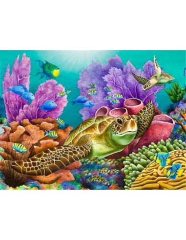 Broderie Diamant  Tortue et Décor Multicolor de pas cher