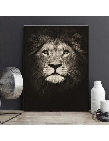 Tableau Peinture  Lion rembourrage situé sous